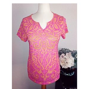 Christopher and Banks damask burnout top sz Petit